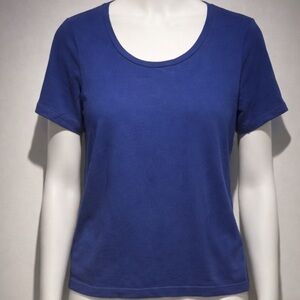 NWOT Jones New York Royal Blue Short Sleeve Silk Blend Knit Top